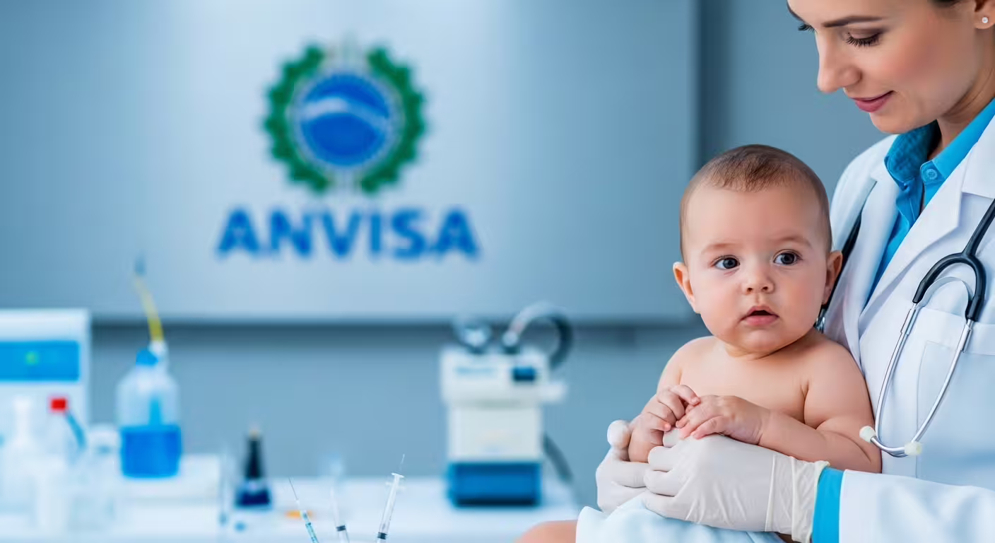 Médico aplicando injeção em bebê com cuidado e segurança