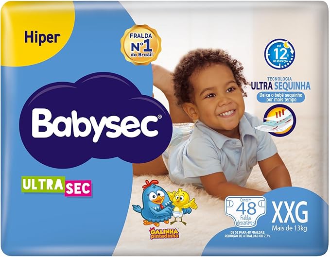 💚Babysec Fralda Galinha Pintadinha Ultrasec Xxg 48 Unidades