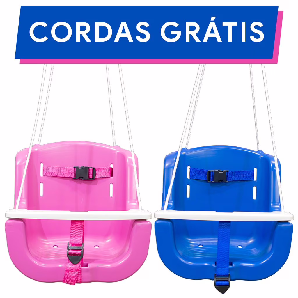 Balanço Plastico Infantil para Bebes Criança Cadeirinha Menino Menina Azul Rosa Preto