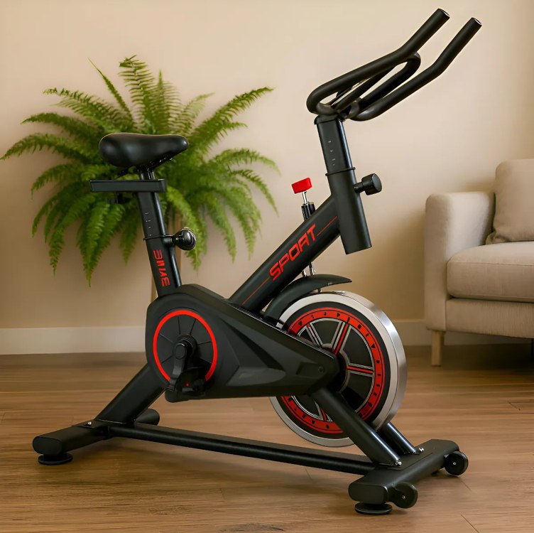 •⁠  Bicicleta Ergométrica Bike Academia Spinning X11 cor preto e vermelho