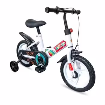 Bicicleta Infantil Aro 12 com Pedal e Rodinhas de Apoio para Menino e Menina, Modelo Educativo, Confortável e Seguro para Primeiros Passeios