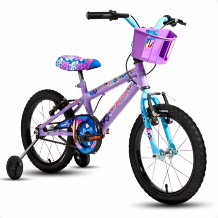 Bicicleta Infantil Feminina Aro 16 Lilo Stitch Menina Alumínio Husky Lilás