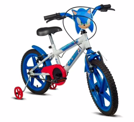 Bicicleta Infantil Sonic Aro 16 com rodinhas de apoio Verden