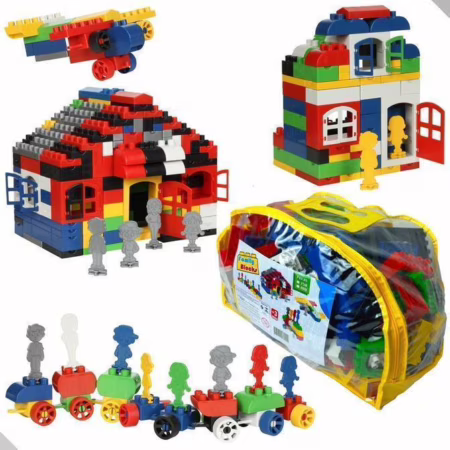 Brinquedo Blocos De Montar Educativo Encaixe Grande 400 peças Brinquedo Blocos De Montar Educativo Encaixe Grande 400 peças
