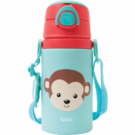 Buba Garrafinha De Alumínio Animal Fun Macaco, 400ml