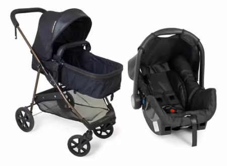 Carrinho Bebê Conforto Napoli Travel System Cobre Galzerano Preto