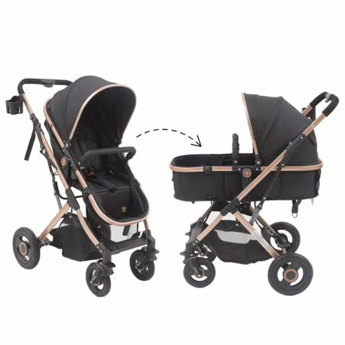 🛍️Carrinho Passeio Bebê Moisés Reversível Elysian Maxi Baby (Preto)