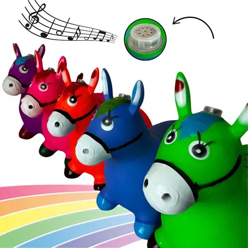 Cavalinho Upa Upa C/ Led E Musica Pocoto Brinquedo Infantil Cor Azul