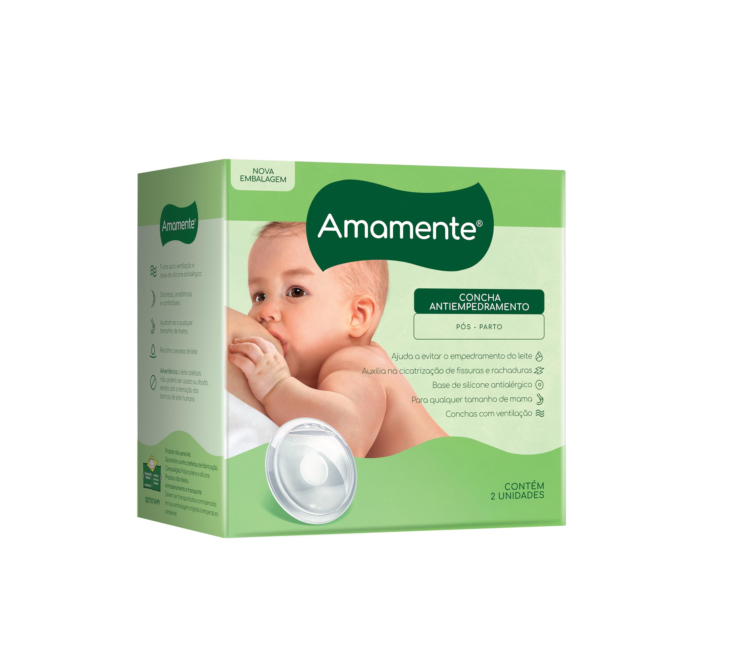 Concha Antiempedramento - Base Flexível (Pós-Parto), Amamente