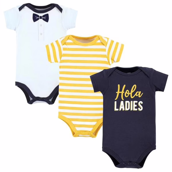 Conjunto de camisetas  Cotton Bodysuits 3-pack Hudson meninos - Tamanho: 12-18 Meses