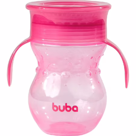 Copo 360º Com Alça, Rosa, Buba