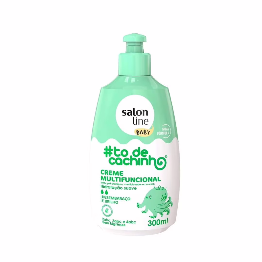 Creme Multifuncional Salon Line ToDeCachinho, Baby, Vegano Cabelos Ondulados, Cacheados e Crespos, 300 ml