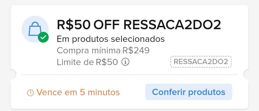Cupom Vence em 5 minutos ainda da tempo 🏃‍♀🏃