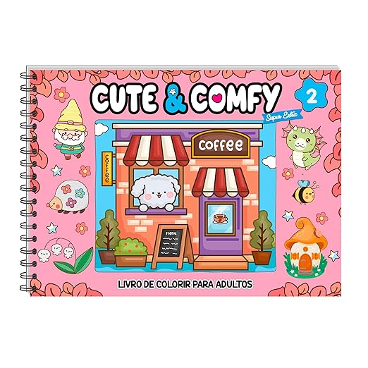 Cute & Comfy Super Extra Edição 01 - Livro de Colorir Adulto - Capa Dura Holográfica