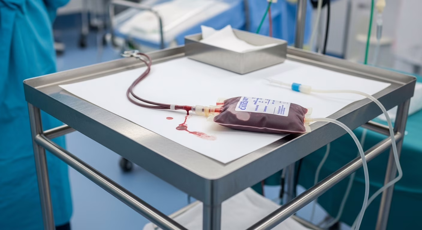 Mão segurando delicadamente o cordão umbilical de um recém-nascido, simbolizando cuidado e a doação de sangue do cordão