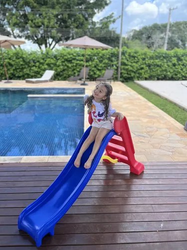 Escorregador Infantil 1,50m 3 Degraus Seguro Criança E Bebê