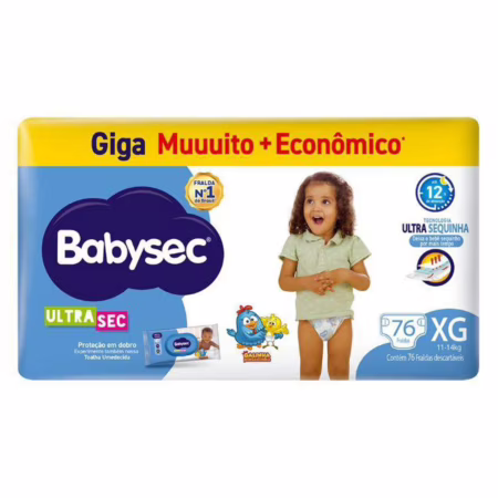 Fralda Babysec Galinha Pintadinha Ultra Sec XG 11 a 14kg 76 Unidades