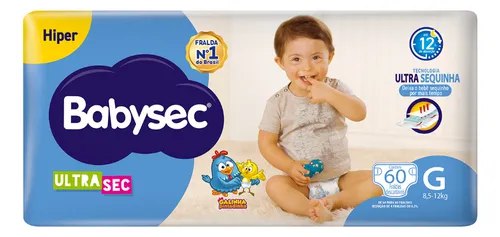 Fralda BabySec Ultrasec Galinha Pintadinha G 60 Un
