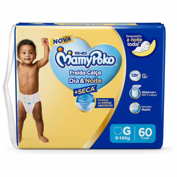 Fralda-Calça MamyPoko Premium Seca G com 60 Unidades
