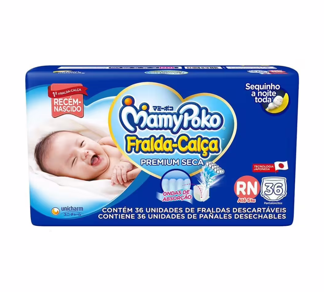 Fralda-Calça Mamypoko RN 36 Unidades