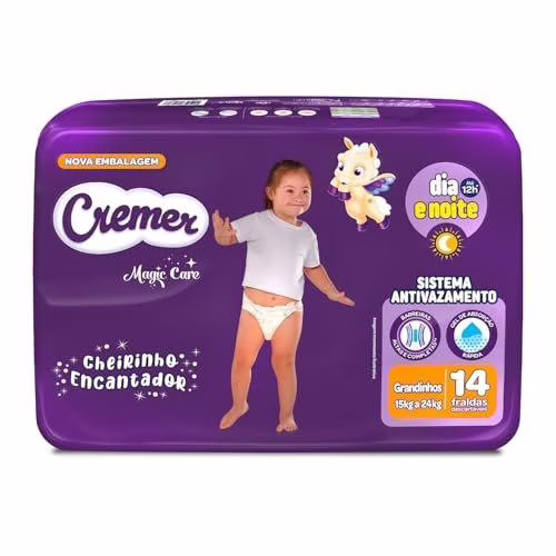 Fralda Cremer Jumbo Grandinhos 14 Unidades