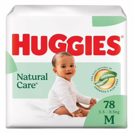 Fralda Huggies Natural Care M 78 Unidades