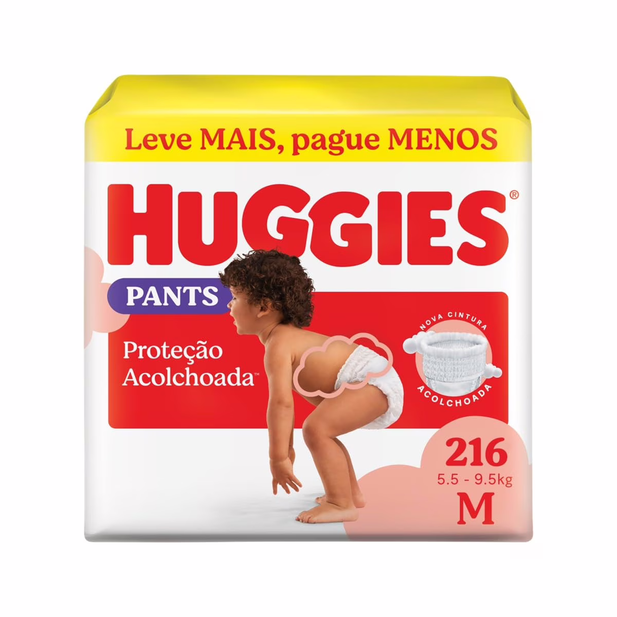 Fralda Huggies Supreme Care Roupinha M 216 unidades (3 pacotes de 72 unidades cada)