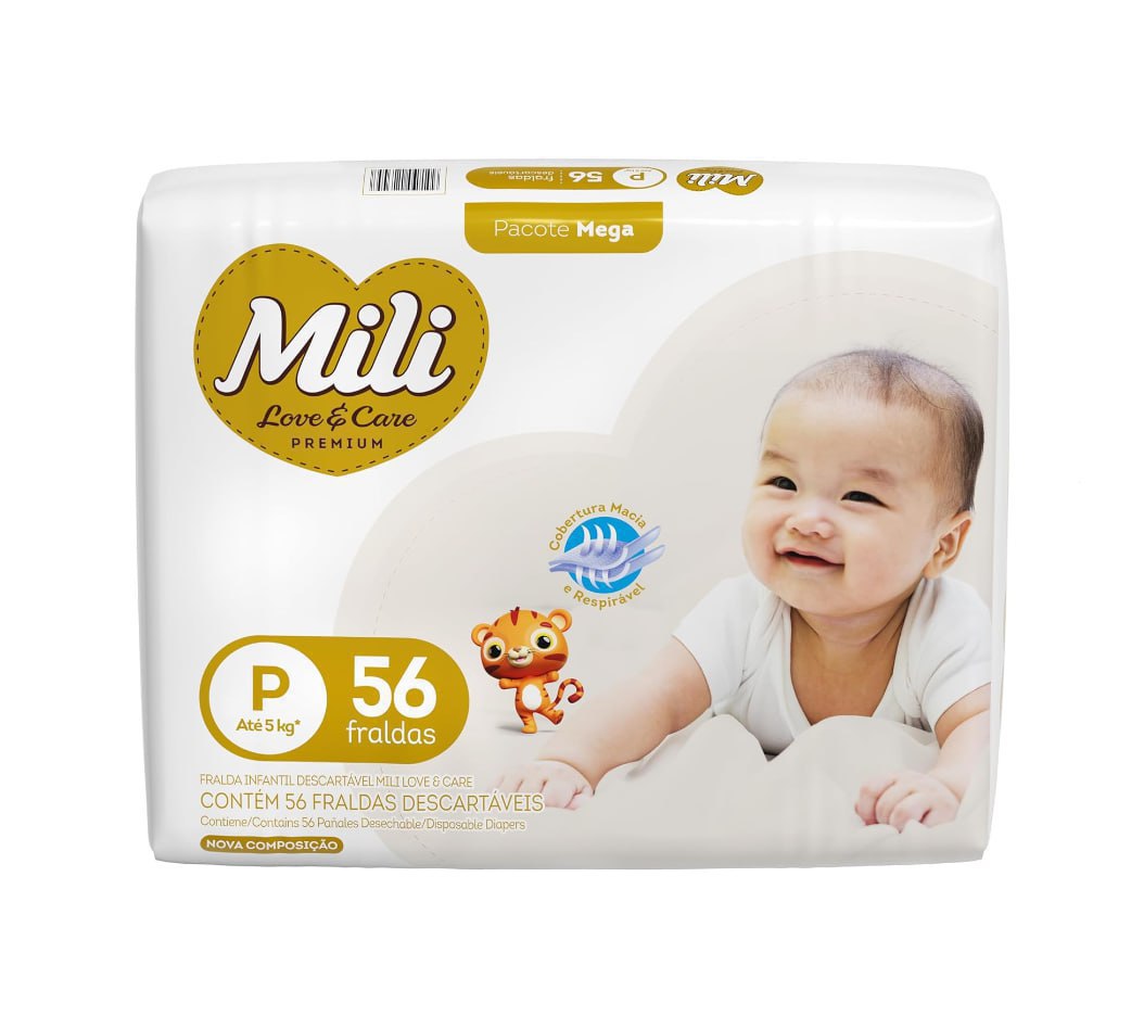Fralda Mili Love&Care P 56 Unidades