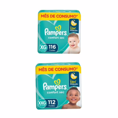 Fralda Pampers Confort Sec Jumbo Plus