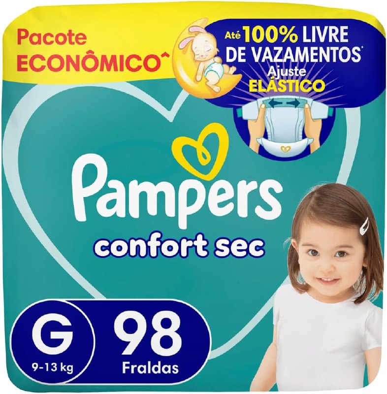 Fralda Pampers Confort Sec Tamanho G 98 Unidades