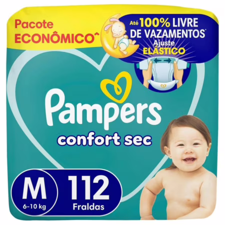 Fralda Pampers Confort Sec Tamanho M 112 Fraldas Descartáveis