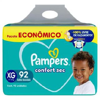 Fralda Pampers Confort Sec XG 92 Unidades
