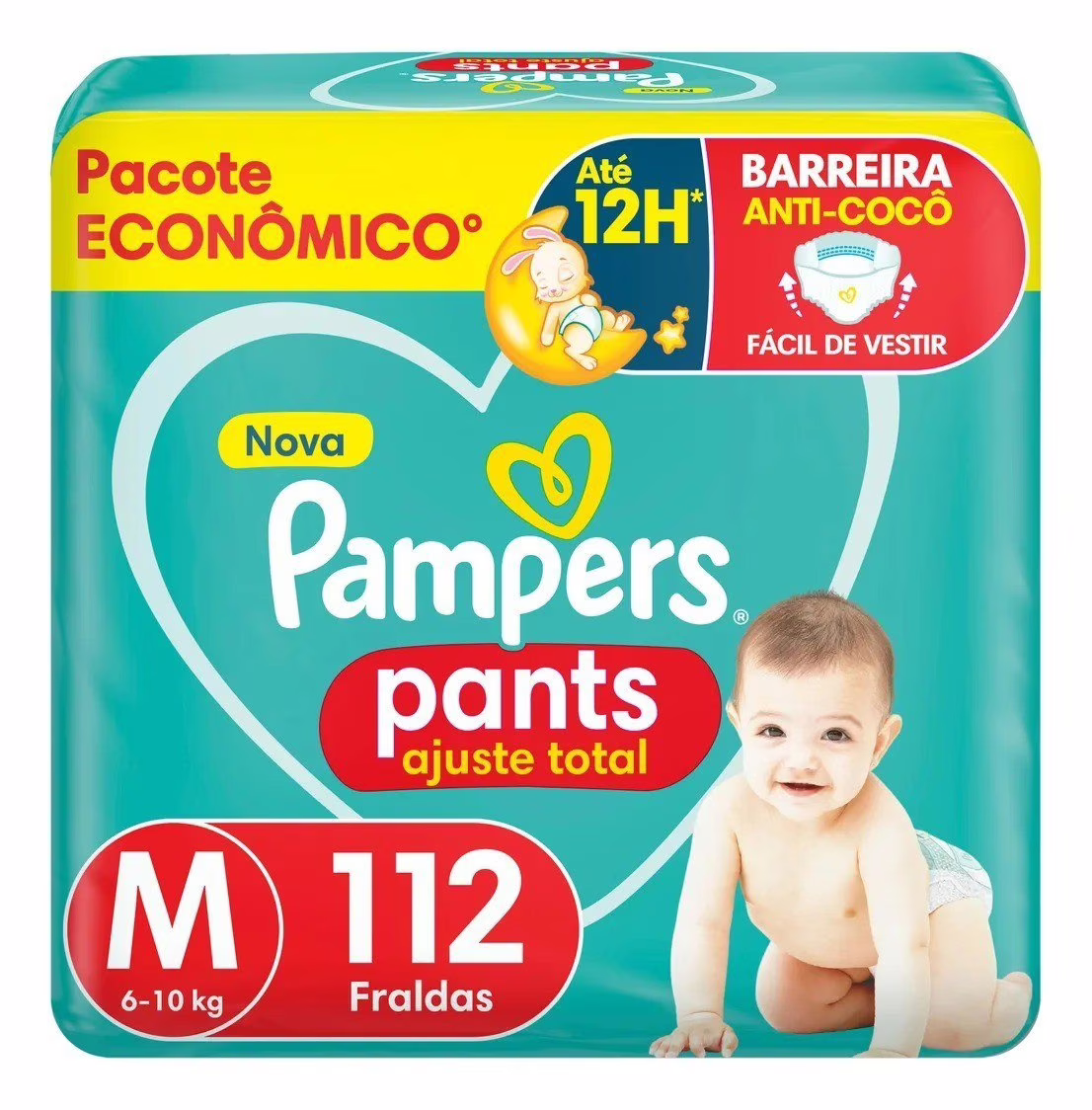 Fralda Pampers Pants Ajuste Total M 112 Unidades Fralda Pampers Pants Ajuste Total M 112 Unidades
