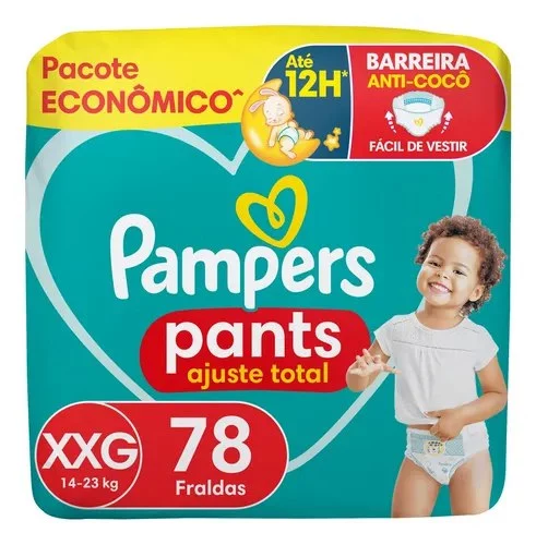 Fralda Pampers Pants Ajuste Total XXG com 78 Fralda Pampers Pants Ajuste Total XXG com 78