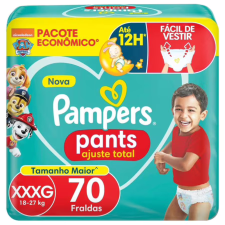 Fralda Pampers Pants Ajuste Total XXXG com 70