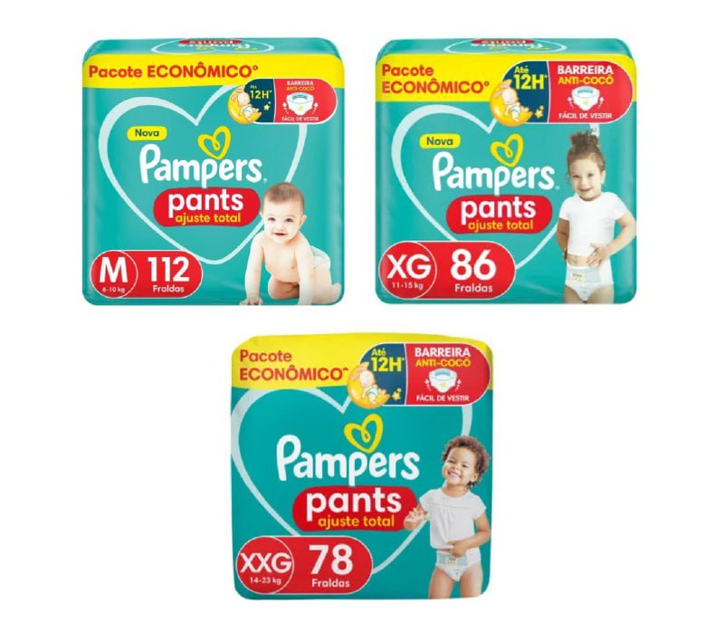 Fralda Pampers Pants Ajuste Total Fralda Pampers Pants Ajuste Total