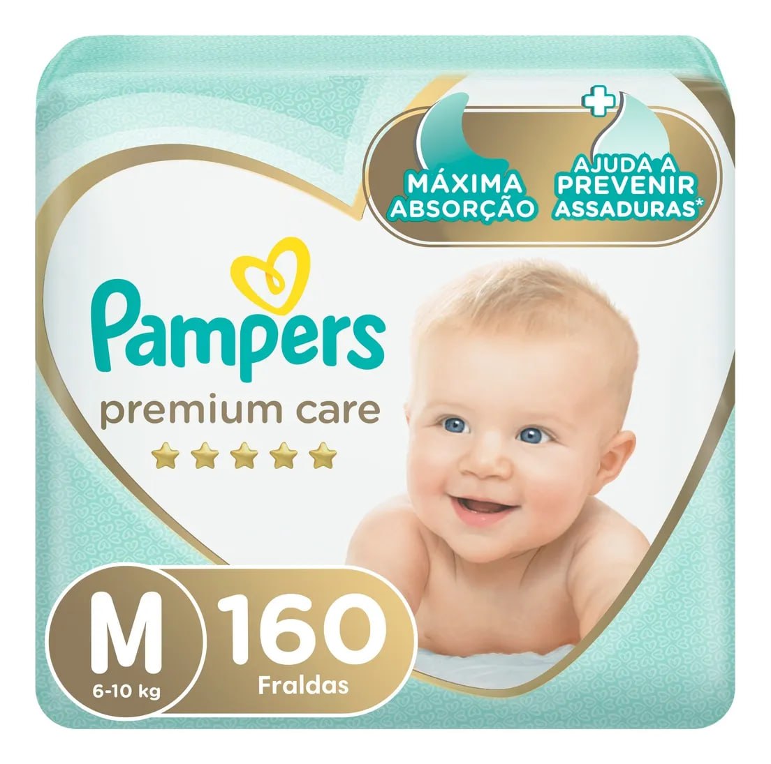 Fralda Pampers Premium Care M com 160 unidades Fralda Pampers Premium Care M com 160 unidades