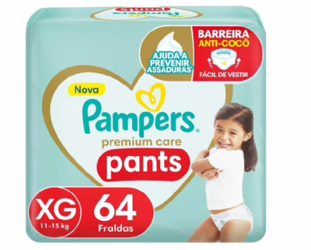 Fralda Pampers Premium Care Pants XG 64 Unidades