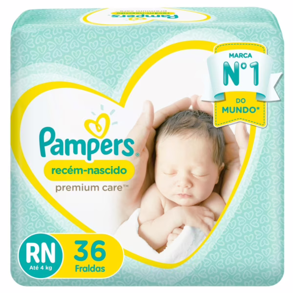 Fralda Pampers Premium Care RecémNascido RN 36 Unidades