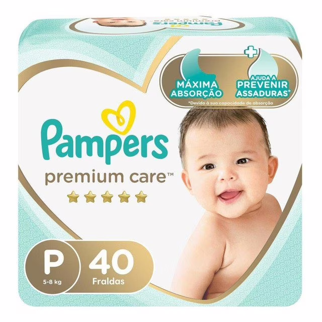 Fralda Pampers Premium Care Tamanho P 40 Unidades