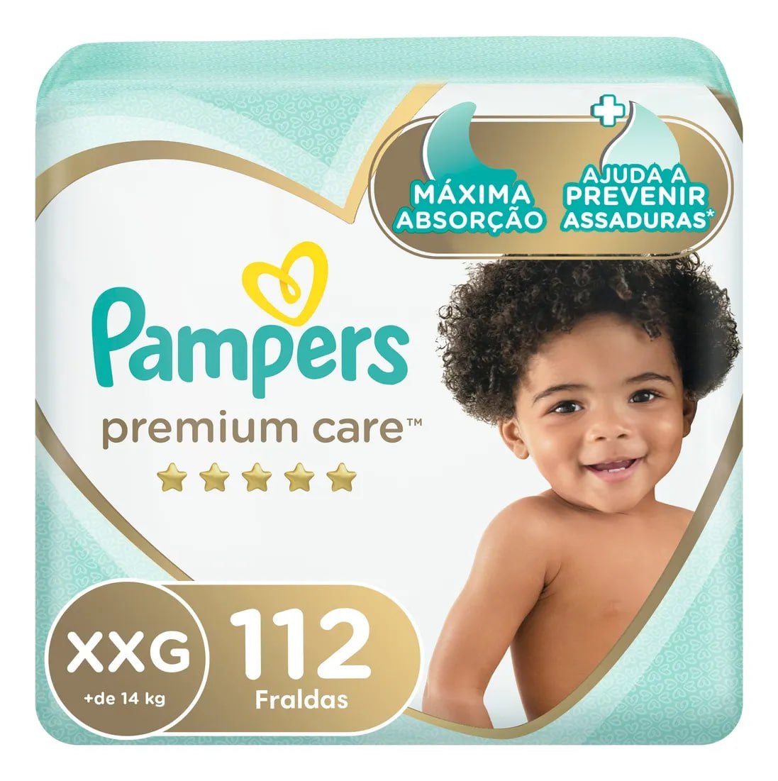 Fralda Pampers Premium Care XXG com 112 Unidades