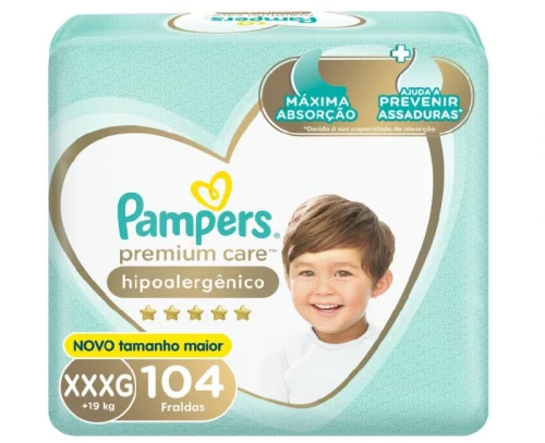 Fralda Pampers Premium Care XXXG com 104 Unidades Fralda Pampers Premium Care XXXG com 104 Unidades