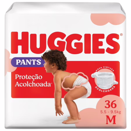Fralda Pants Huggies Proteção Acolchoada Tamanho M 36 unidades (Roupinha)