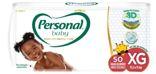 Fralda Personal Baby Premium Protection XG 50 Unidades