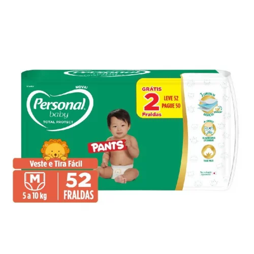 Fralda Personal Baby Total Protect Pants M 52 Unidades (Fralda Roupinha)