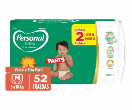 Fralda Personal Baby Total Protect Pants M 52 unidades