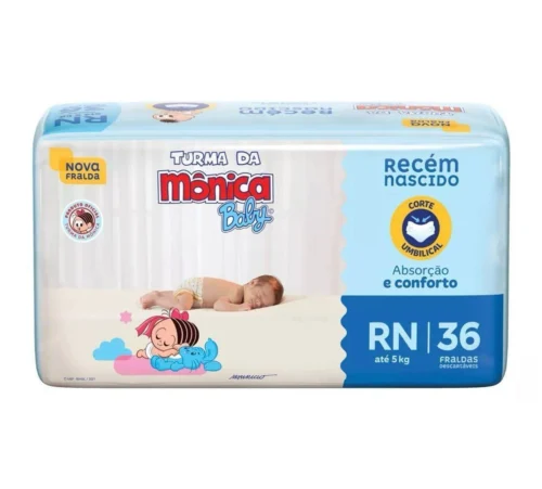 Fralda Turma da Mônica Baby RN 36 Unidades
