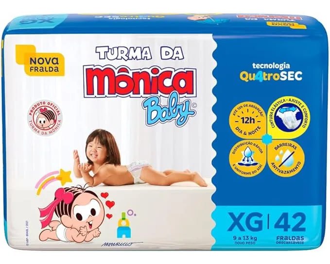 Fralda Turma da Mônica Baby XG com 42 Unidades