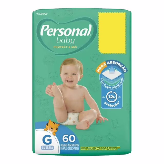 Fraldas Descartáveis Soft & Protect Pacote Hiper Tamanho G Personal