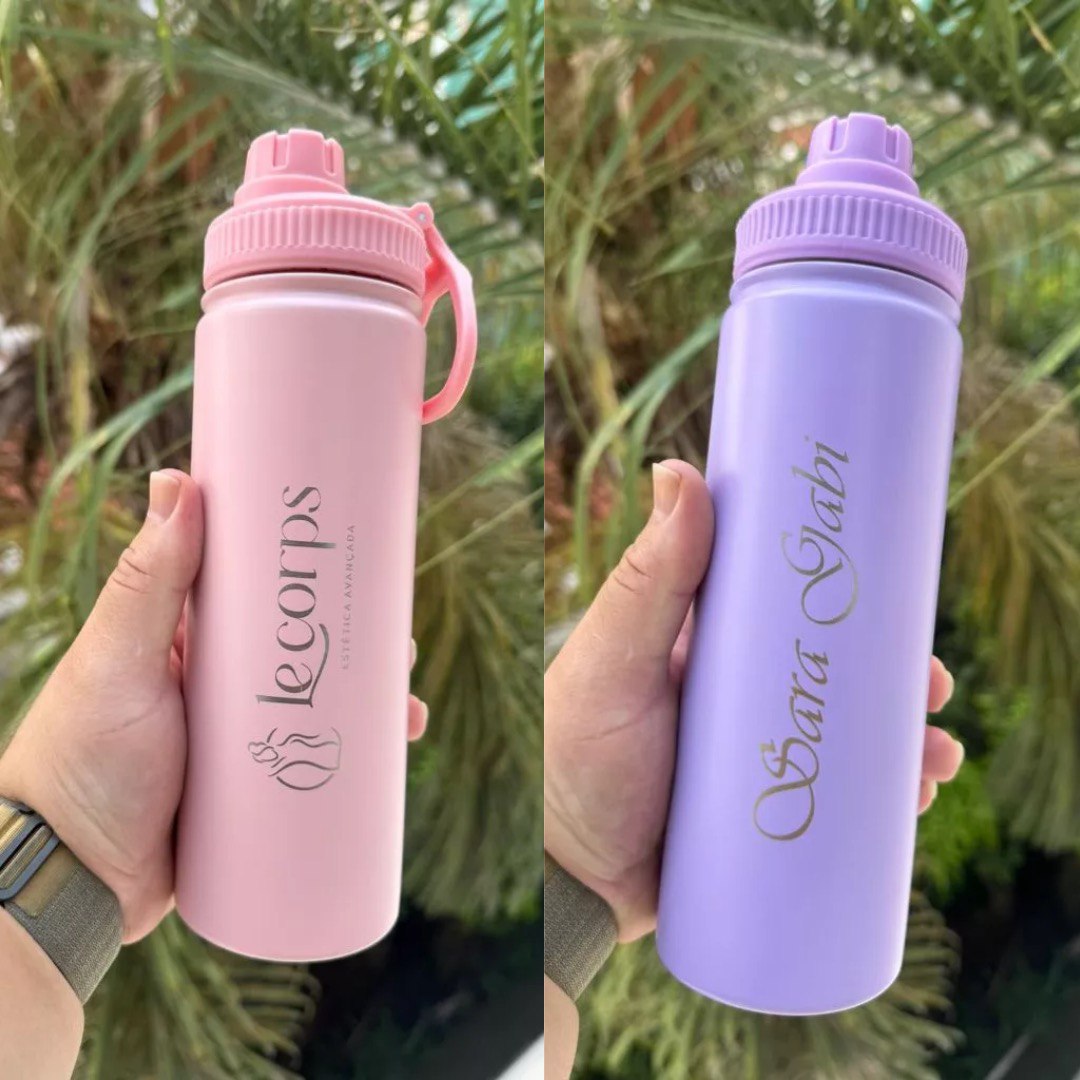 Garrafa Inox 750ml - Leve E Prática Personalizada - Logo